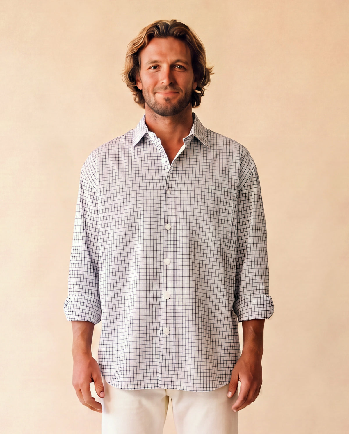 La del Domingo camisa navy - frontal cercano